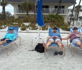 Matt, Steven and Jan beachside Matt, Steven and Jan beachside