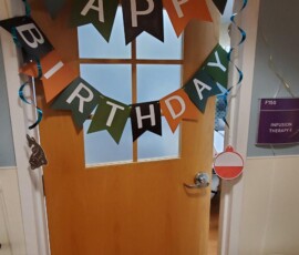 Happy Birthday decorated door Happy Birthday decorated door